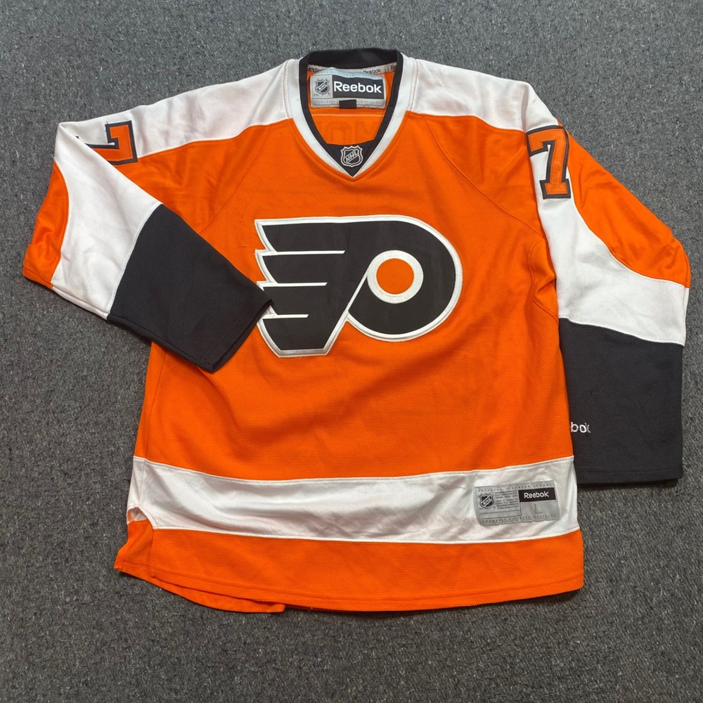Reebok Philadelphia Flyers Simmonds 17 Jersey Sz L Mens Orange NHL Hockey Skater